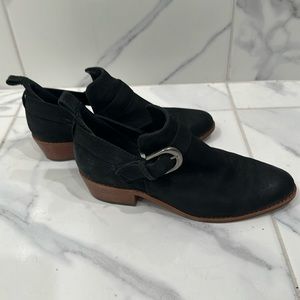 Frye Mia Cutout Booties Black Leather - Size 9